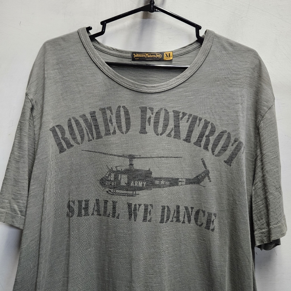 Johnson Motors Romeo Foxtrot Army Military Graphic Tee Shirt Mens XL